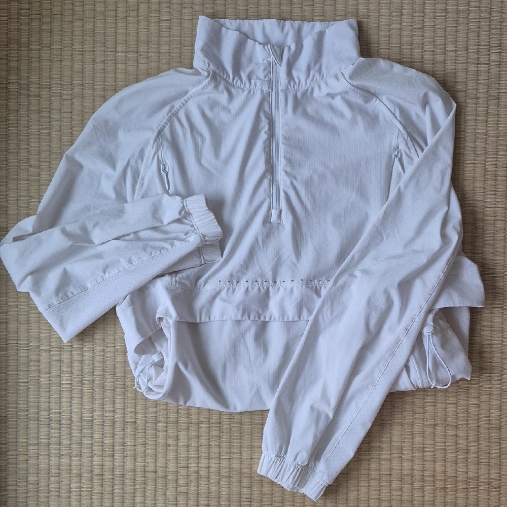 White Quarter-Zip Pullover Jacket